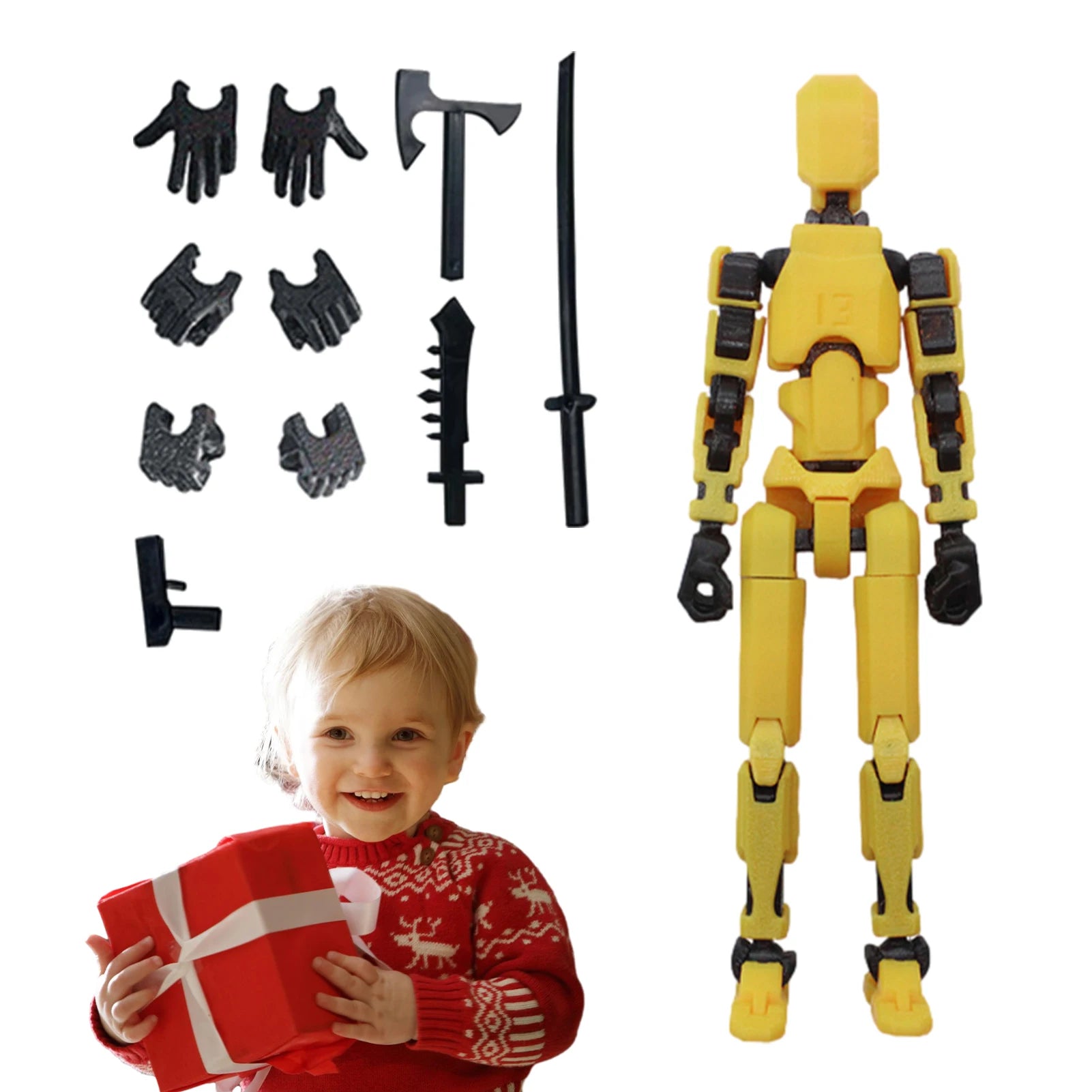 Action Doll Titan Multi Joint Mobile Transformation Robot Handheld T13 Action Doll Character Toy Children's Boy Birthday Gift
