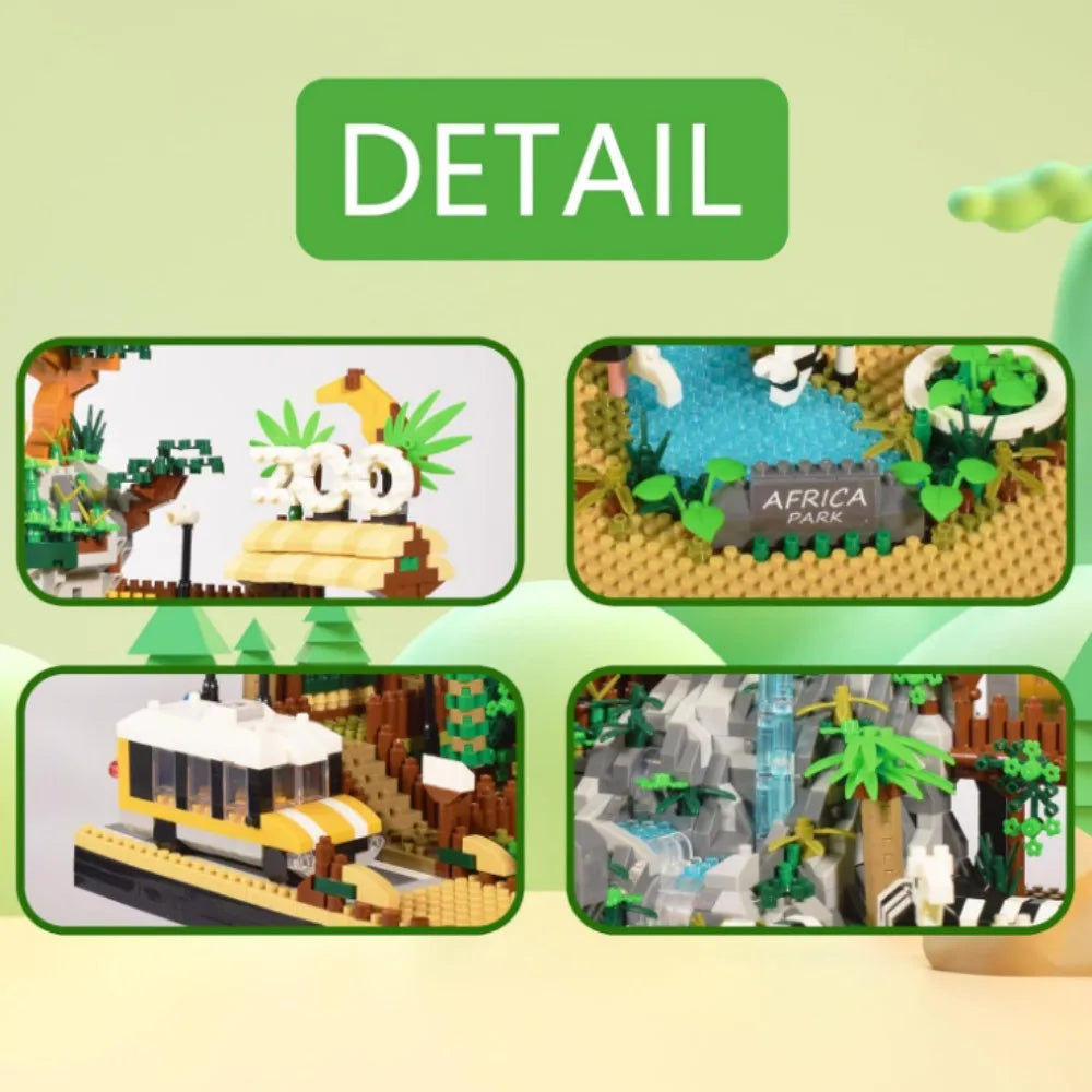 Zoo Building Miniature Building Block Set - 4,800 pieces, Zoo Mini building block model Set toys